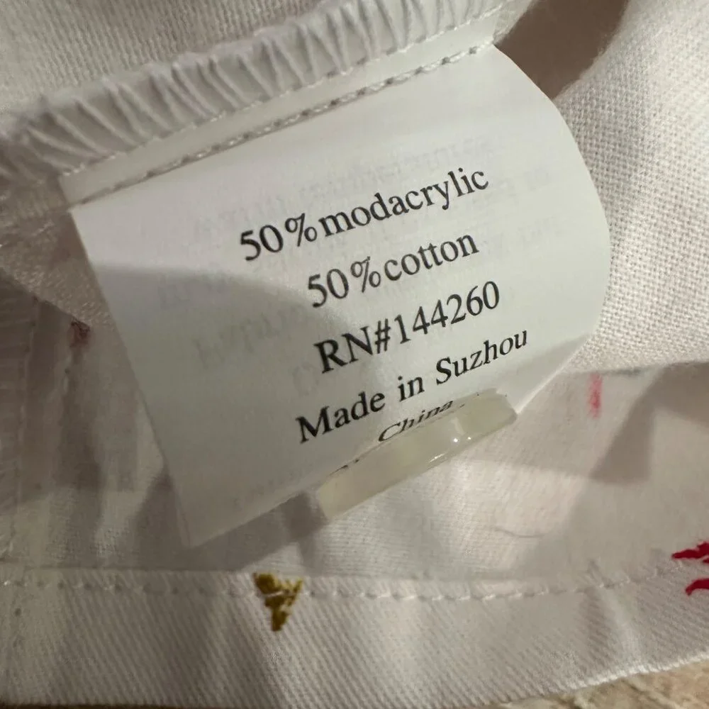 PETITE PLUME YOUTH SIZE 12 WHITE CHRISTMAS PAJAMA TOP